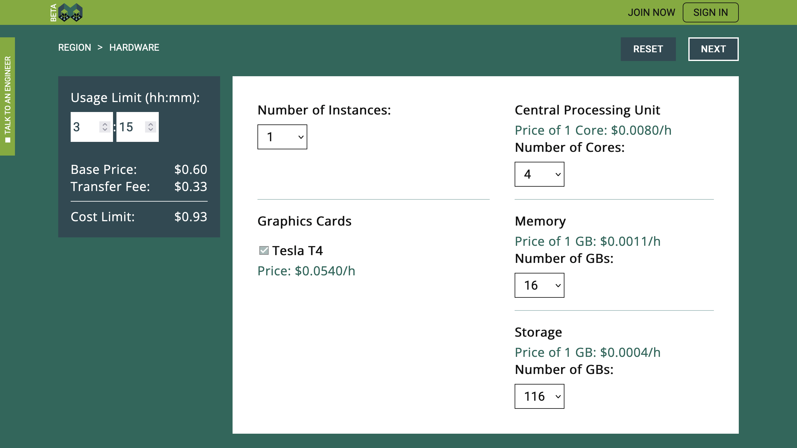 Hardware Selection Example