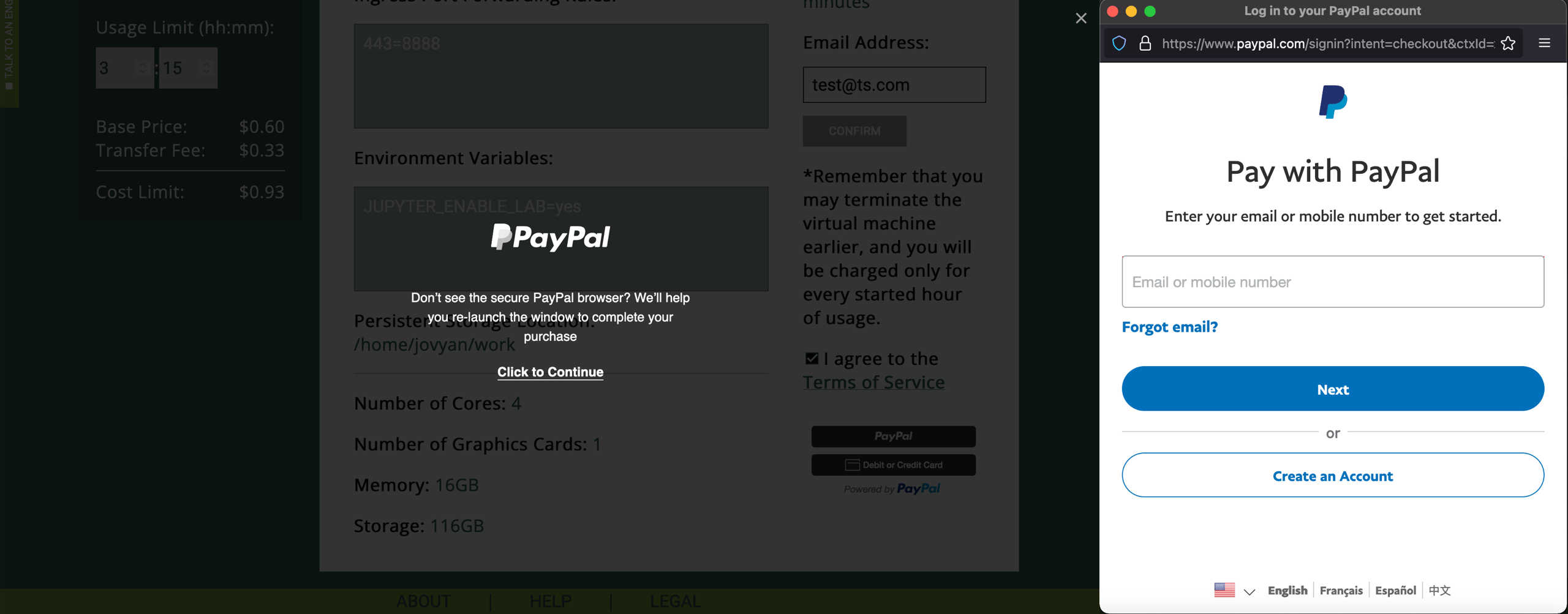 PayPal Pop-up Example