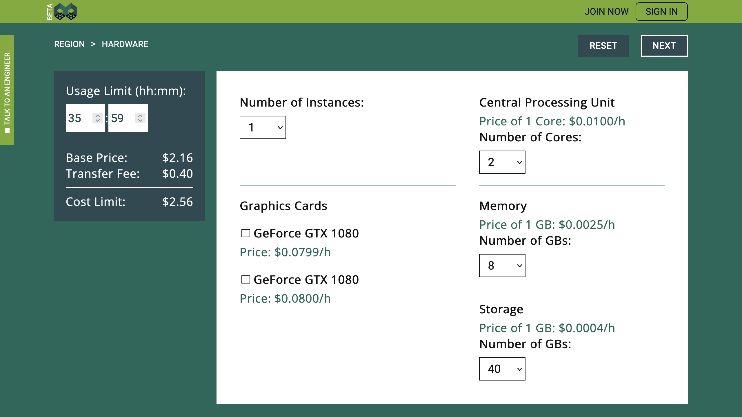 Hardware Selection Example